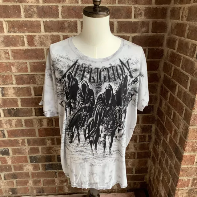 Affliction T-Shirt Mens 3X Shirt MMA UFC Dark Horsemen Reaper Skull Vintage Tee