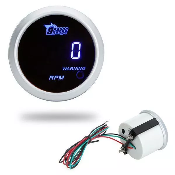 Contagiri Digitale Led Rpm Tachimetro Manometro 52Mm  Misura Auto Tuning Smoke 3