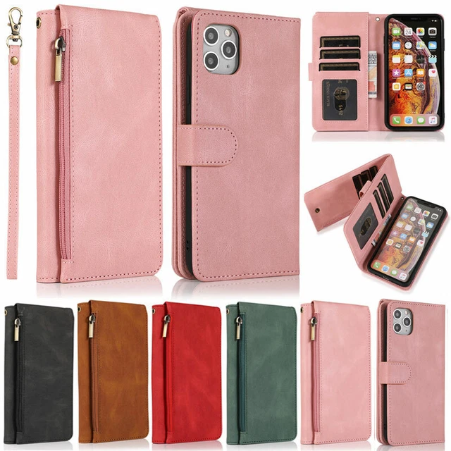Zipper Leather Flip Wallet Case For Apple iPhone 14 Pro Max 13 12 11 XR XS 6S 78