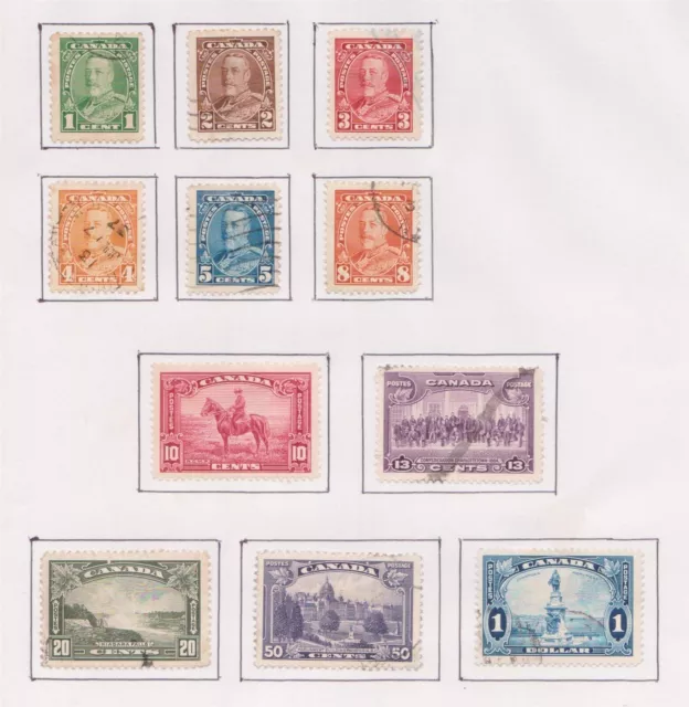 F207-34 1935 Canada set 11stamps KGV pictorials 1c to $1 one dollar AI JB10