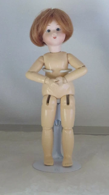 Poupée De Création Miquette - 27 Cm - Tête Biscuit Porcelaine, Corps Bois - France