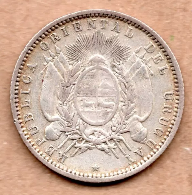 Uruguay - 20 Centesimos - 1877 A - Km#15 - Silver Coin