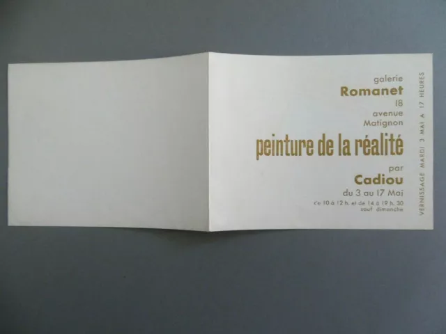 Henri CADIOU carton galerie Romanet PEINTURE DE LA RÉALITÉ Trompe-l'oeil 50 3