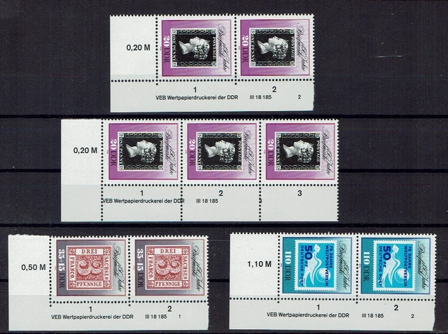 DDR  Druckvermerk  Mi. 3329 - 3331 DV, postfrisch