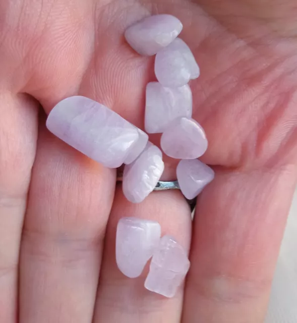 lot de 10 mini pierres roulées en kunzite rose naturelle - 5.8gr - UNIQUE