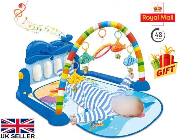 Gym Play Mat Baby Newborn Kid 3 In1 Fitness Music Lay Fun Piano Boy Girl Gift Uk