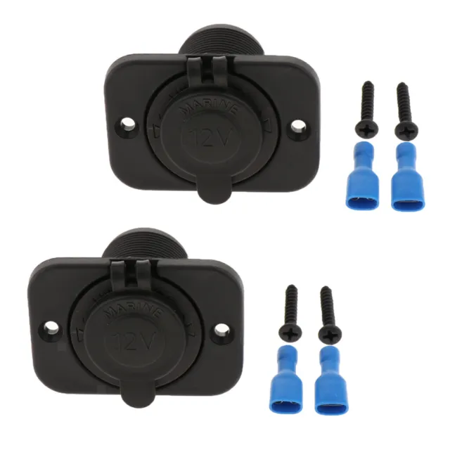 2x 12V Car Boat Waterproof Cigarette Lighter Socket Power Plug Outlet Panel