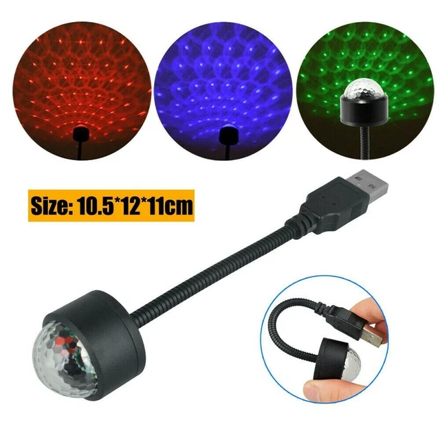 USB LED Voiture Atmosphere Léger Son Contrôle Intérieur Ambiant Star Lampe