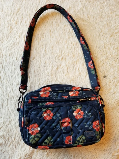 Lug Convertible RFID Crossbody Bag and Carousel Belt Hibiscus Coral New