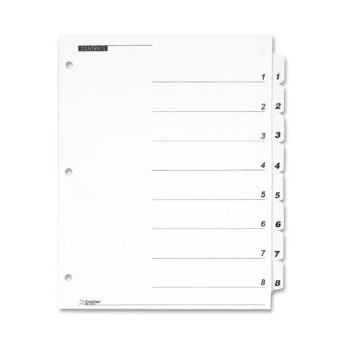 Cardinal onestep printable table of contents dividers 12 x divider 