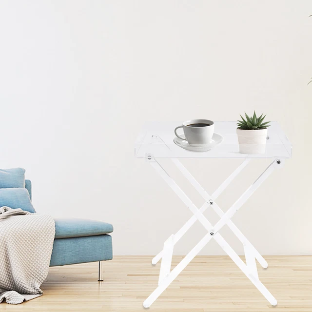 CLEAR ACRYLIC FOLDING Table TV Snack Tray End Tables Furniture Coffee