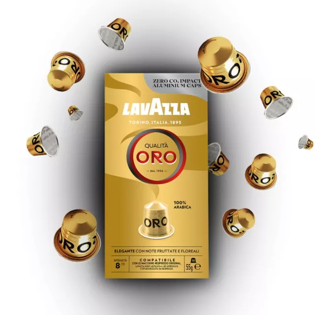 CAPSULE 200 CAFFè ALLUMINIO LAVAZZA COMPATIBILI NESPRESSO QUALITà ORO ARABICA