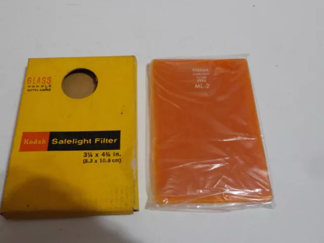 Kodak 4 3/4 x 3 1/4" TIPO ML-2 filtro Safelight Nuevo Stock Antiguo