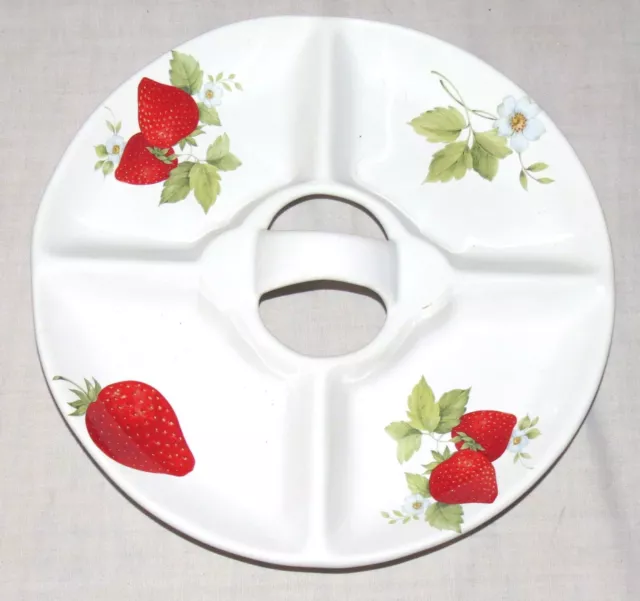 Franco Munari Bassano Rond Four-Section Plateau Avec Poignée - Fraise Motif