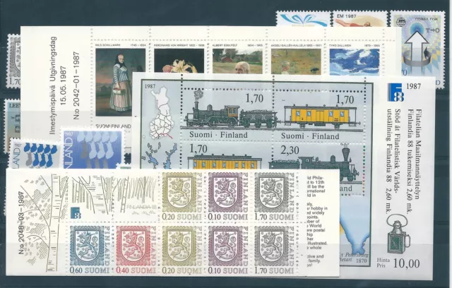 1987 Finlandia Annata Completa 28 Valori Con Libretti E 1 Bf Mnh Mf40670