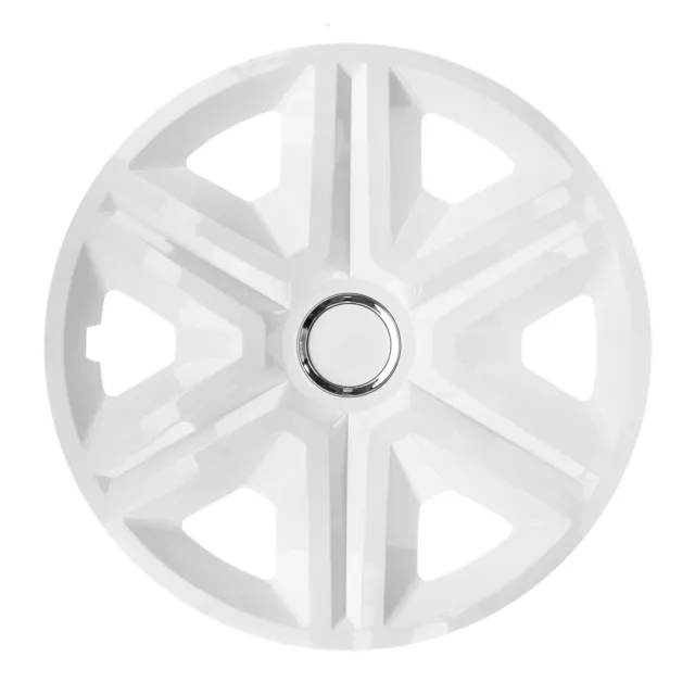 14" Hub Caps Wheel Covers Trims 14 inch Set of 4 White Gloss ABS Plastic Trim UK