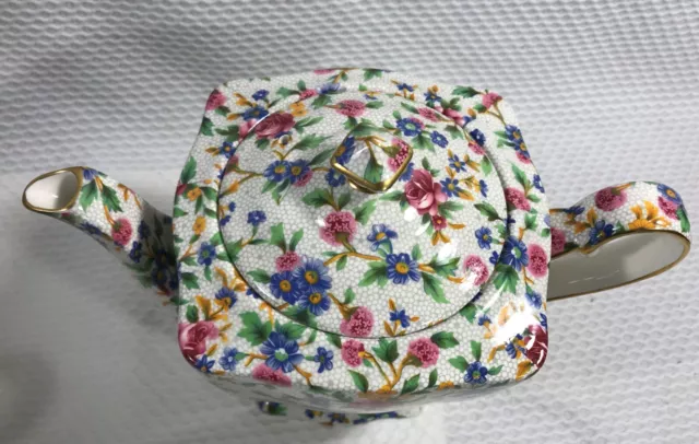 Royal Winton Grimwades Old Cottage Chintz 1995 Teapot With Instructions 4