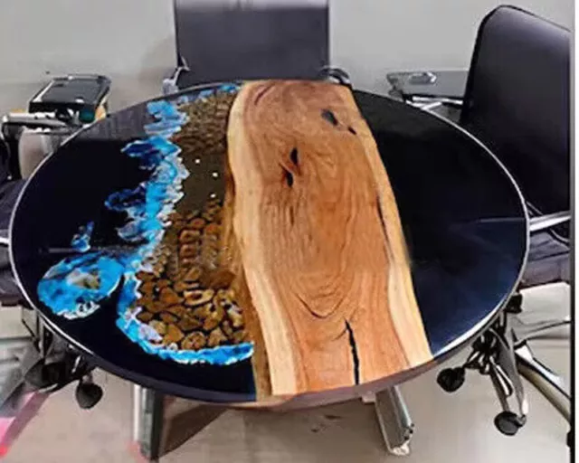 Ocean Wave Table, Ocean Epoxy Table, Epoxy Round Resin River Table