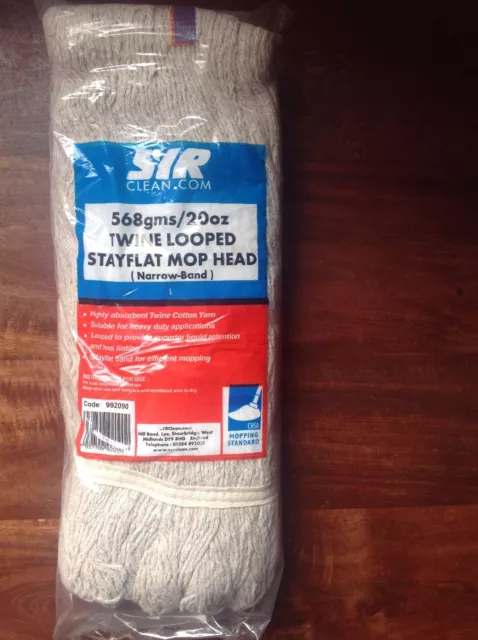 10 + 20 Syr Twine Looped Stayflat Mop Head (Narrow-Band) 20oz  BNIB Code 992090