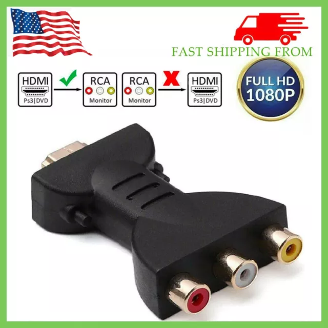 Convertitore Adattatore Av Audio Video Composito Da Hdmi Maschio A 3 Rca ☆