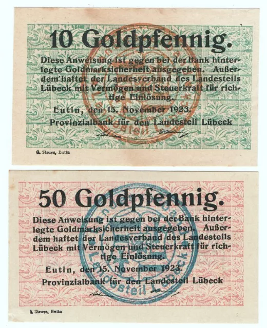 Eutin * Provinzialbank Lübeck * gesamt 60 Goldpfennig * Wertbeständig