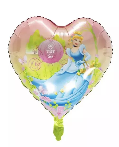 6 Stck. Prinzessin herzförmige Ballons Luftfüllung Folie Ariel Belle Aschenputtel 3