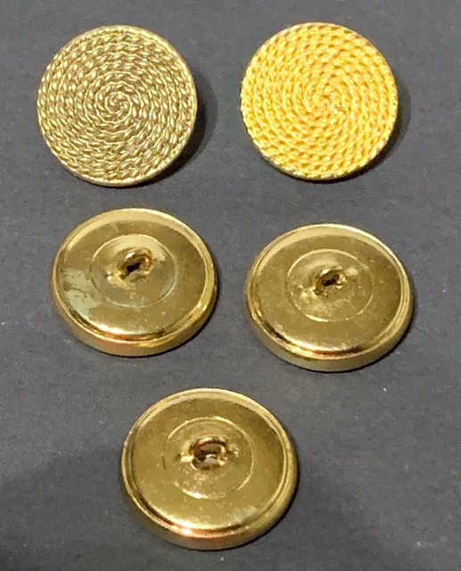 Boutons De Col Anciens Damier En Métal Doré - La Paire, Laiton Doré, Excellent état
