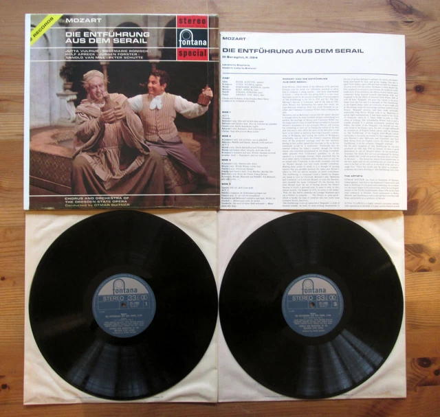 Mozart Die Entfuhrung Aus Dem Serail Otmar Suitner 2xLP Fontana SFL 14000-1