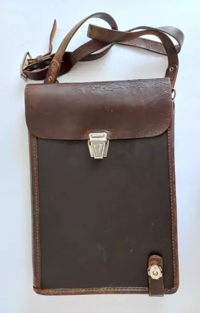 Vintage Leather Tablet Bag for Soviet Army Officer Case for Maps Planshet USSR