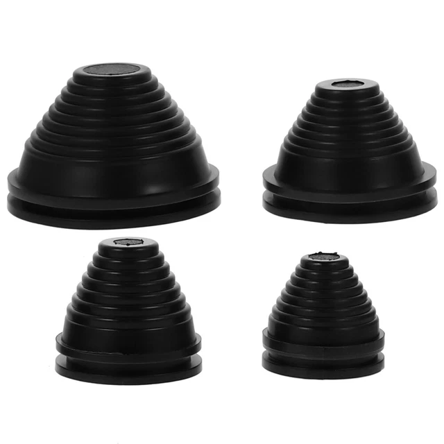 1 set di 4 pz spine foro firewall forma torre tamponi protezione fili (nero)