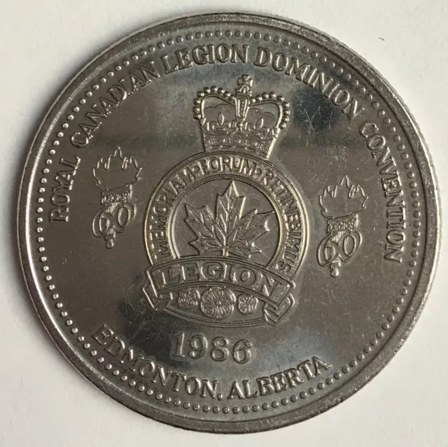 1986 Royal Canadian Legion, Edmonton, Alberta Diamond Jubilee Token