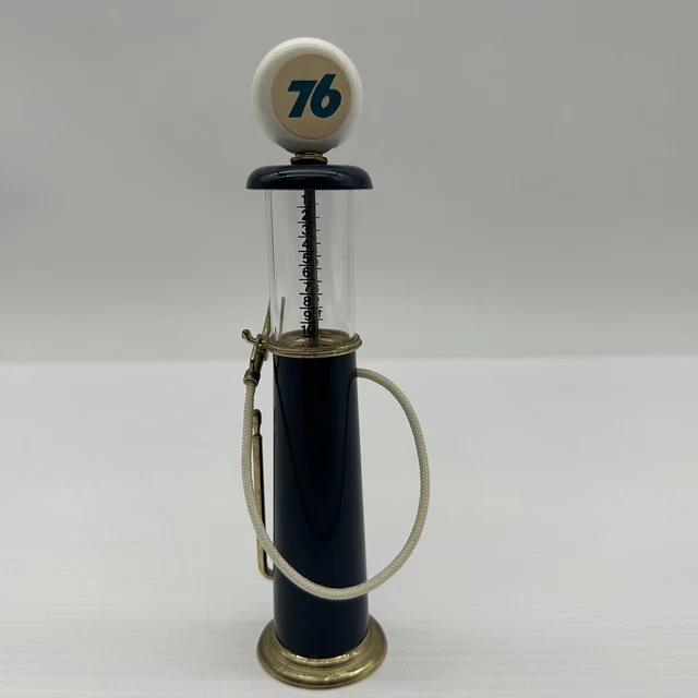 Vintage 76 Oil Miniature 7 1/2” Metal Gas Station Pump Mini Blue Good Shape