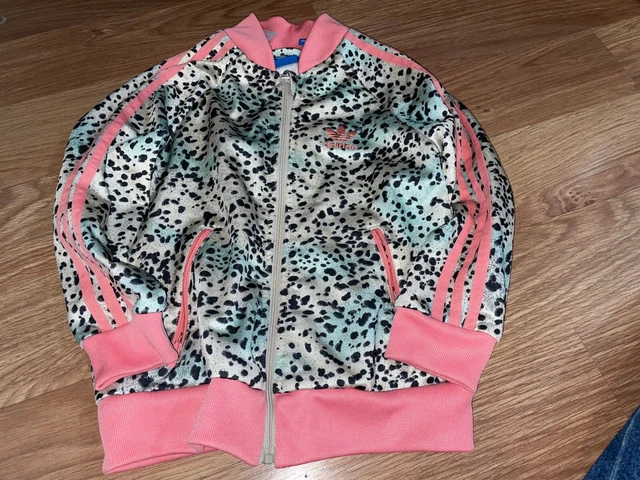 Adidas Girls 2-3 Years Animal Print Long Sleeved Zip Fasten Track Jacket (Ex)