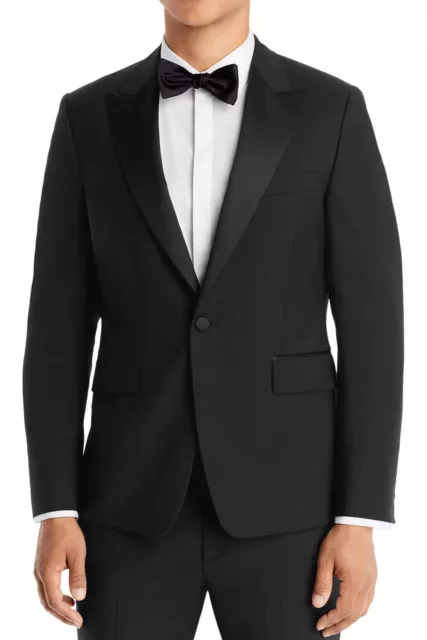 Paul Smith Mens Soho Fit Wool & Mohair Peak Lapel Tuxedo Jacket 40 Regular Black