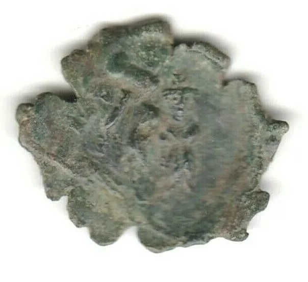 CONSTANS II 641-664 AD AE-Follis Ancient Byzantine Coin rev Large M Brockage