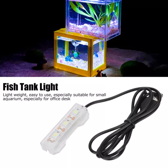 Small Aquarium Water Plant LED Lamp Light Desktop Fish Tank Mini USB Light
