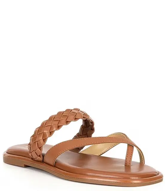 Michael Kors Alba Thong Slide Sandals Womens Luggage