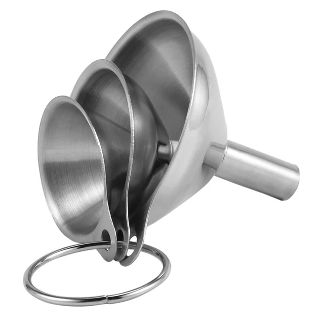 3 pezzi imbuto multifunzione acciaio inox pezzo essenziale olio acqua spezie We2429
