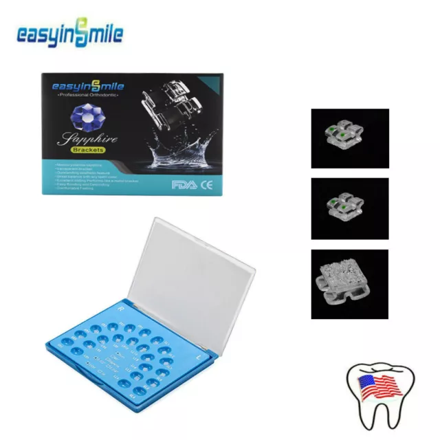 Orthodontic Monocrystalline Sapphire Bracket Dental Ceramic Clear Bracket 20pcs