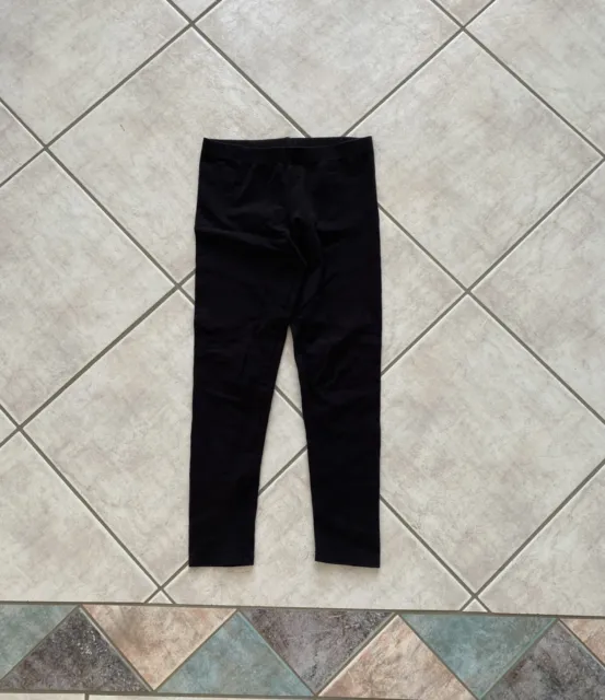 Size 9 Girls Leggings Stretch Long Pants Black Organic Cotton VGC