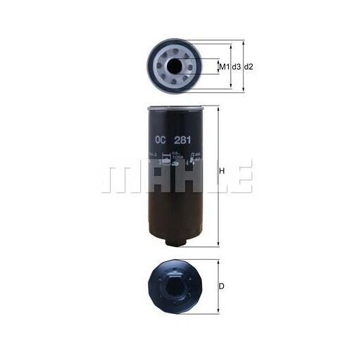 Filtro Olio Mahle OC 281 per Audi VW Cupra