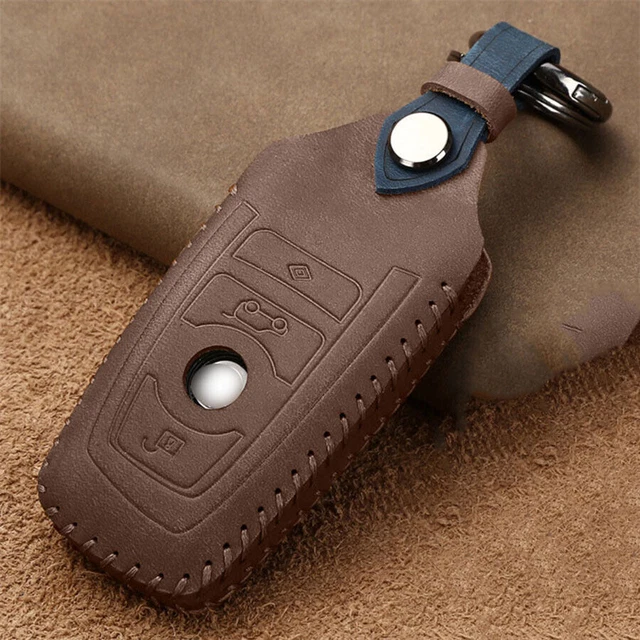 For BMW 1 2 3 5 6 7Series M3 F30 M5 X3 Crazy Horse Leather Car Key Case Cover