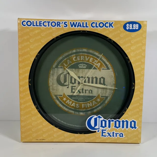 Corona Extra Beer Cerveza 12” Collector’s Wall Clock 2006 Modelo New Old Stock