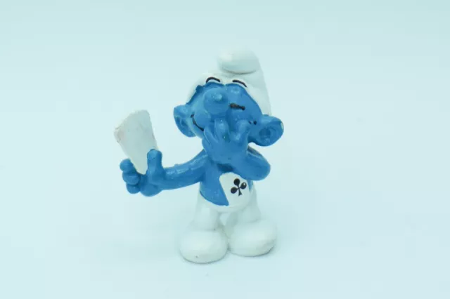 Peyo Bully 1978 Card Player Smurf w blank cards variant vintage PVC Figure 20056