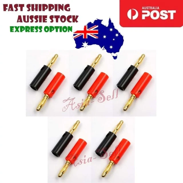 10pcs Red Black Gold Audio Speaker Screw Banana Plugs Socket 4mm Connectors Plug