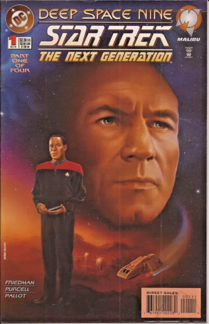 Star Trek Next Generation Deep Space Nine #1 DC Malibu Picard Sisko wormhole VF