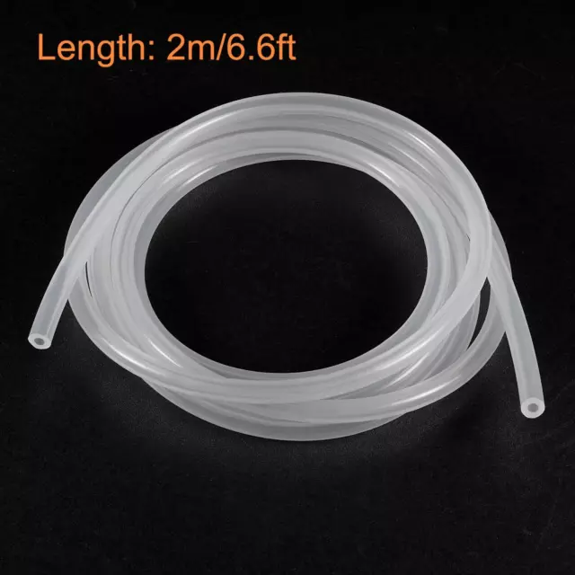 Transparent Tube Hose 3.2mm ID 6.4mm OD 1/16" Wall 6.6ft, Flexible Hose 3