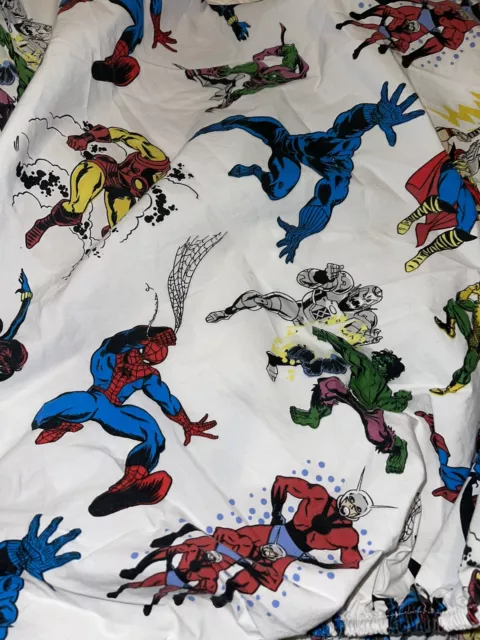 Pottery Bard Kids Marvel Superheroes Full Fitted Cotton Bed Sheet Spiderman Ant