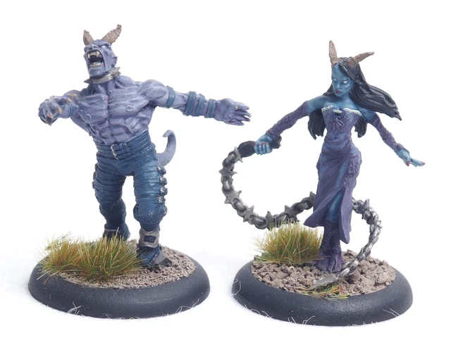 Wyrd Games Malifaux 1St Edition Neverborn Lilitu & Lelu. Painted. Brown 171