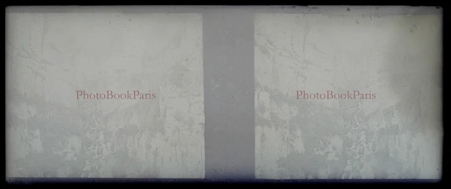 Montagne Paysage Torrent c1912 Photo NEGATIVE Plaque de verre Stereo Vintage V33